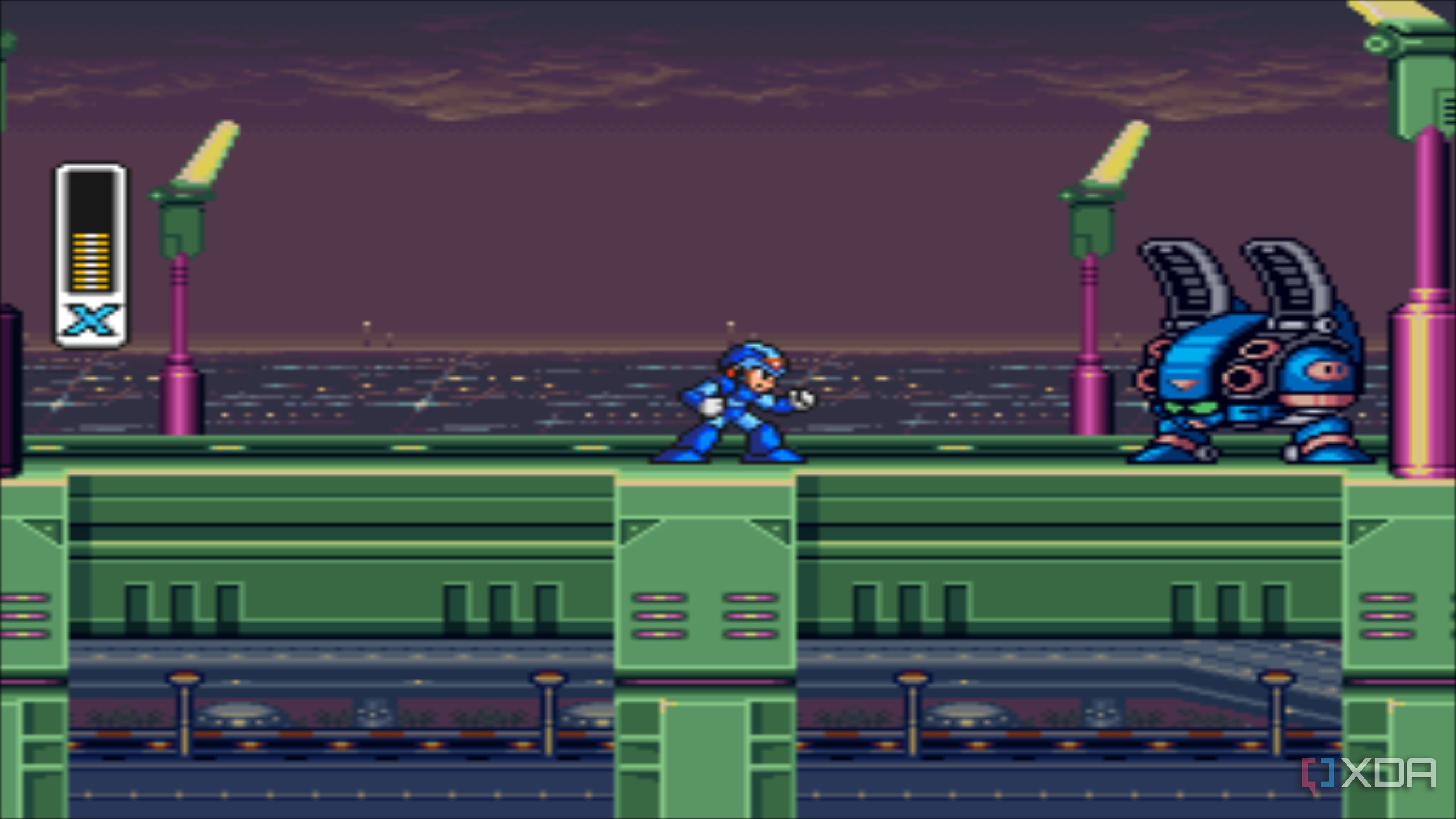 A screenshot from the 1993 SNES game Mega Max X.