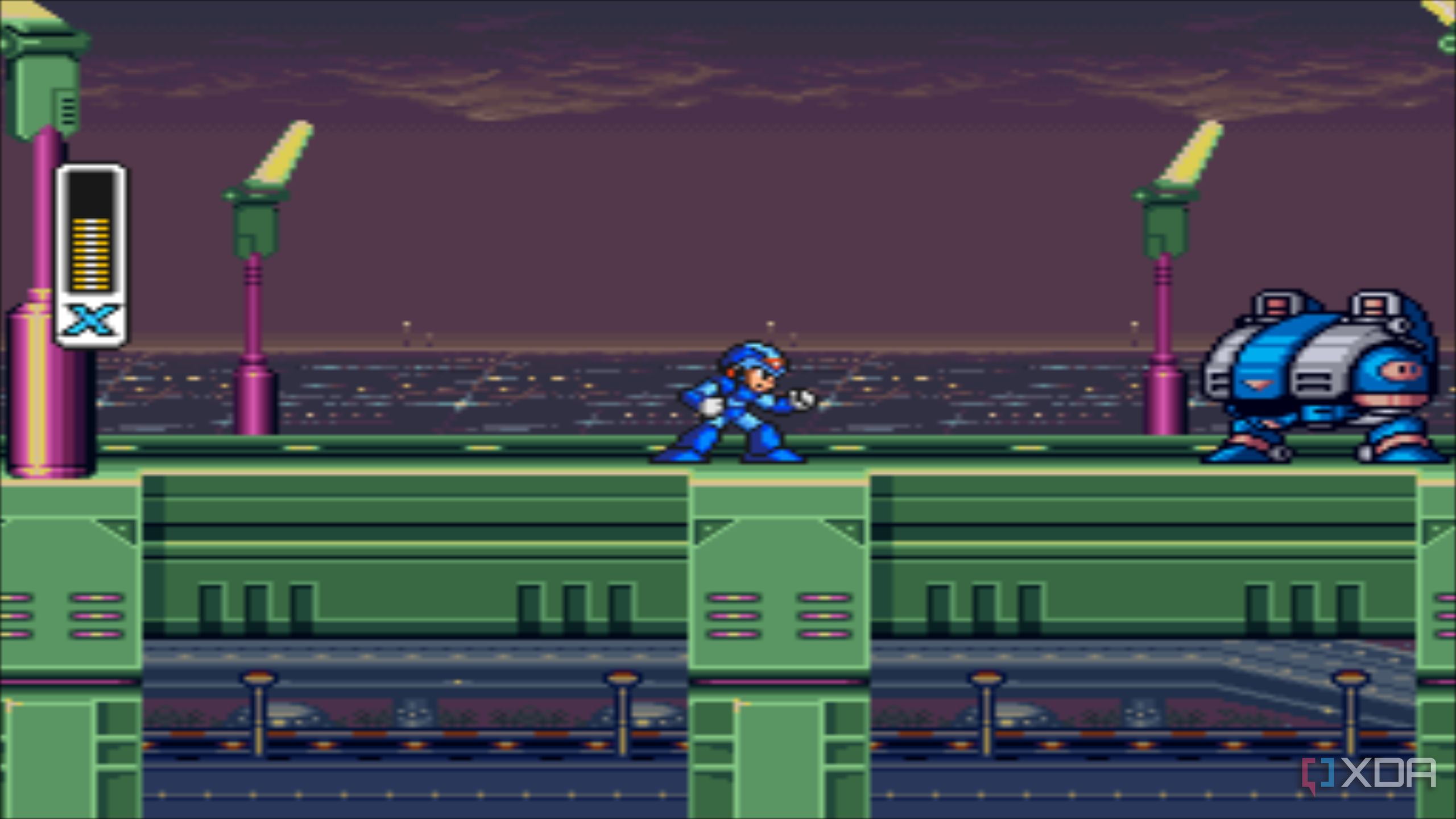 A screenshot from the 1993 SNES game Mega Max X.