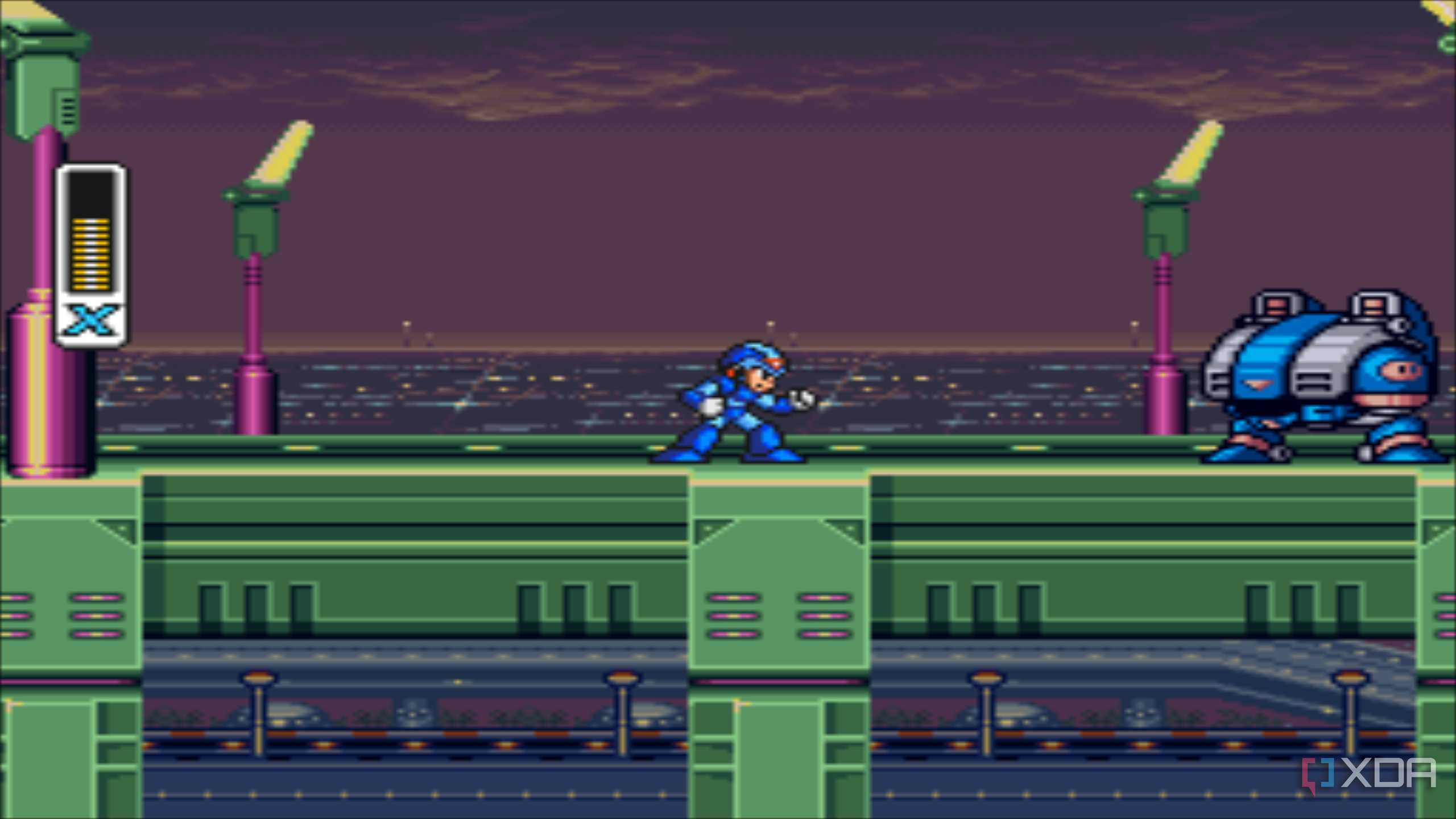 A screenshot from the 1993 SNES game Mega Max X.