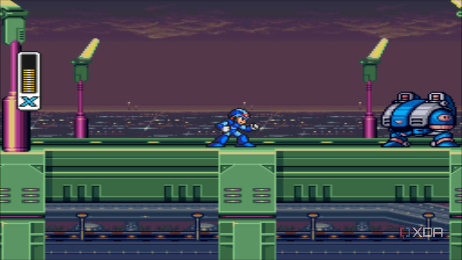 A screenshot from the 1993 SNES game Mega Max X.