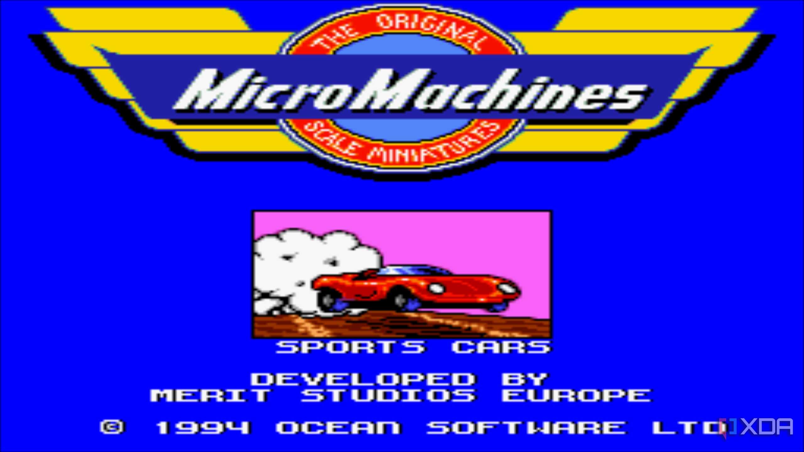 Splash screen from the SNES game MicroMachines.