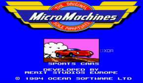 Splash screen from the SNES game MicroMachines.