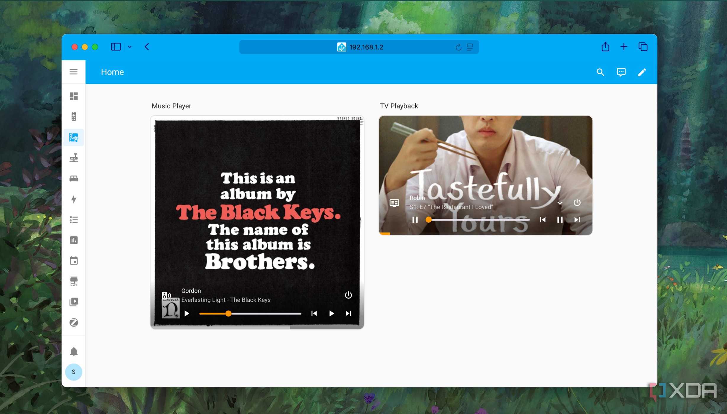 Mini Media Player cards in a Home Assistant dashboard