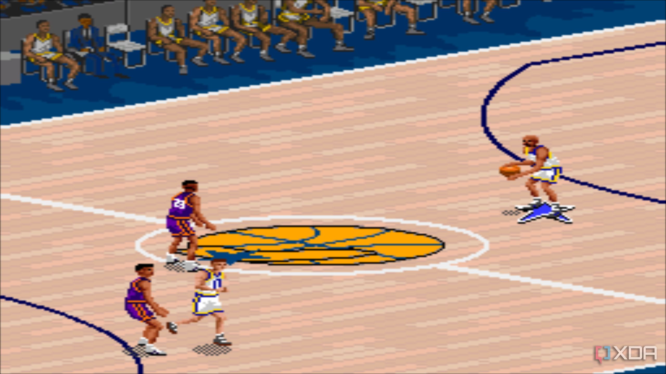 Screenshot from the SNES game NBA Live 95.
