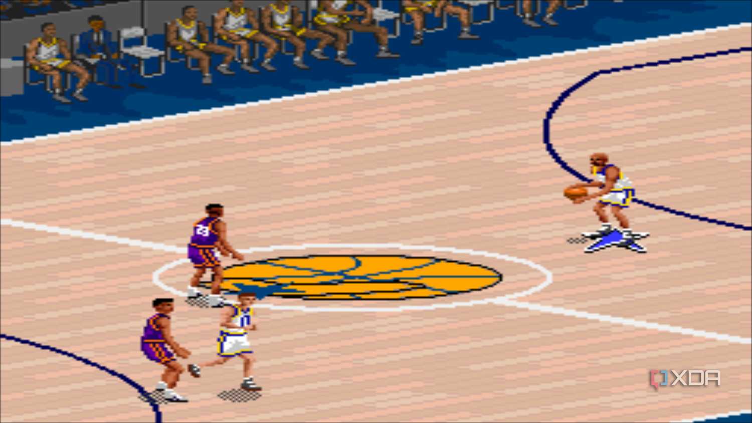 Screenshot from the SNES game NBA Live 95.