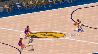Screenshot from the SNES game NBA Live 95.