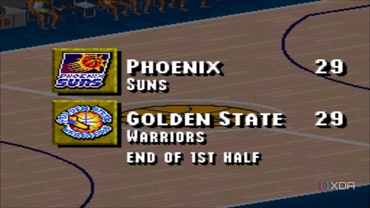 Screenshot from the SNES game NBA Live 95.
