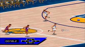 Screenshot from the SNES game NBA Live 95.