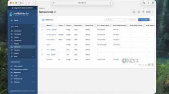 Networks list in Portainer