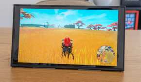 Front view of a Nintendo Switch 2 running Mario Kart World