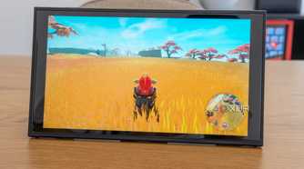 Front view of a Nintendo Switch 2 running Mario Kart World