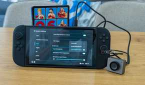 A Nintendo Switch 2 with an Obsbot Meet 2 connected. The camera's microphone is detected in the console's settings