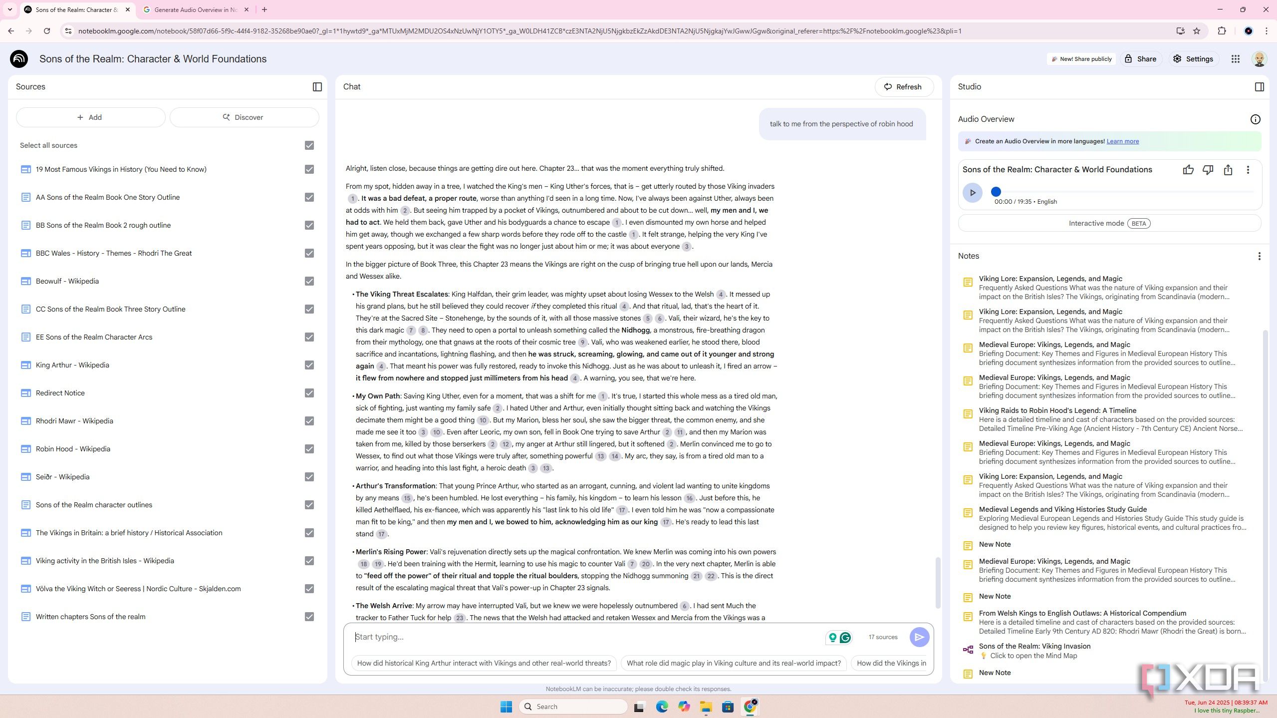 NotebookLM chat 