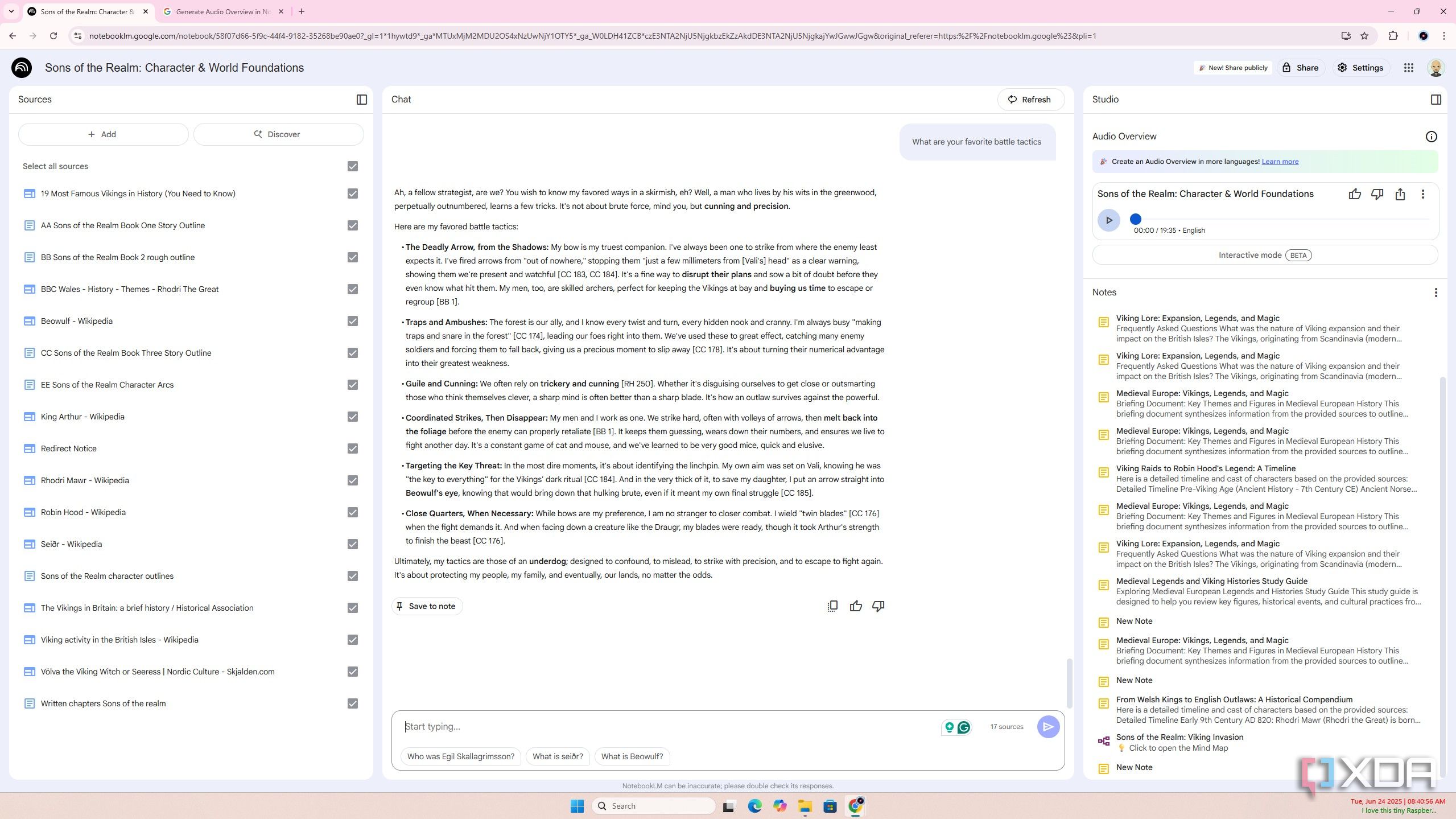 NotebookLM chat 