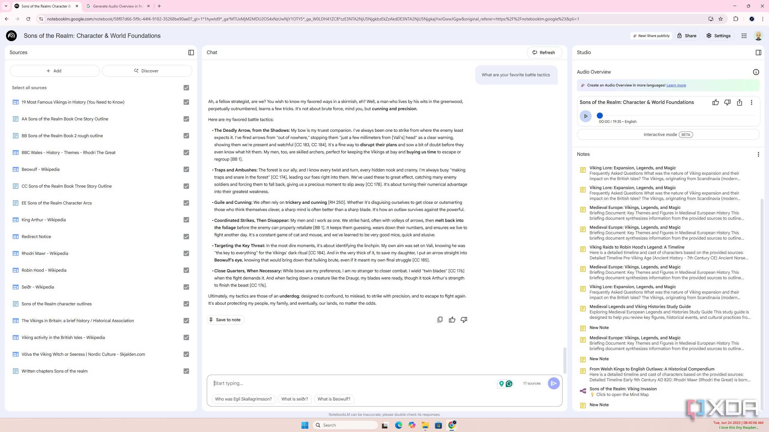 NotebookLM chat