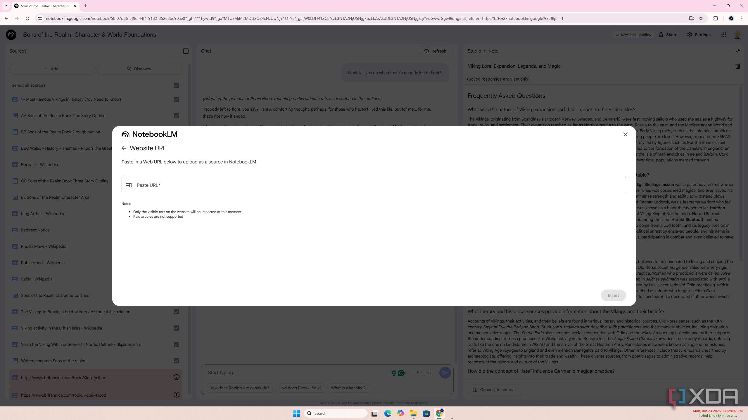 NotebookLM sources 