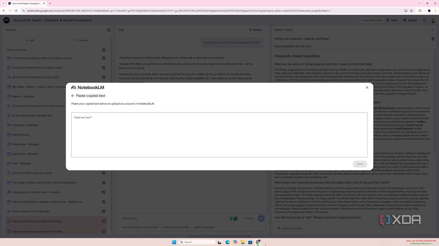NotebookLM sources