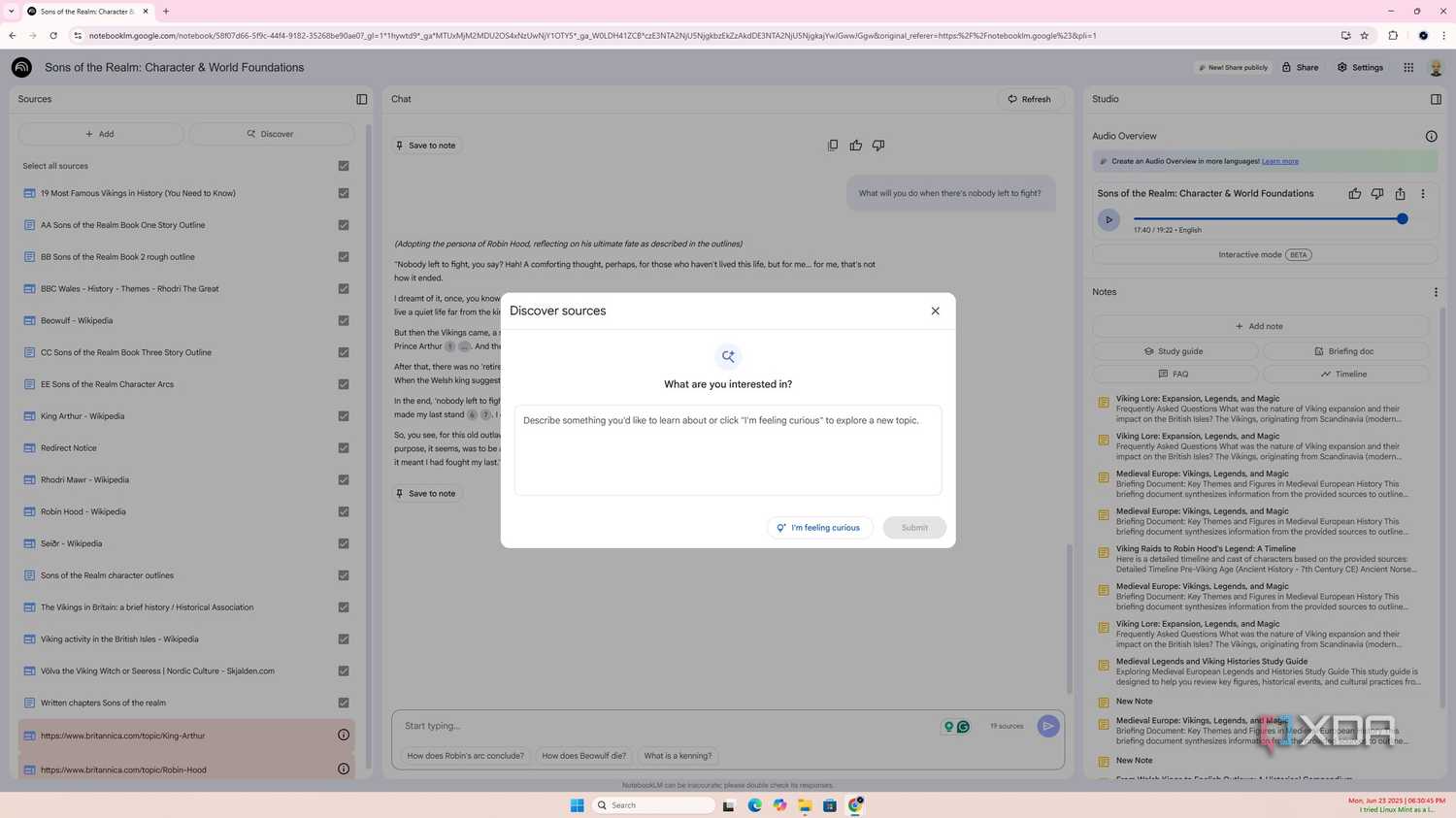 NotebookLM sources