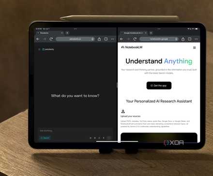 NotebookLM and Perplexity's website displayed