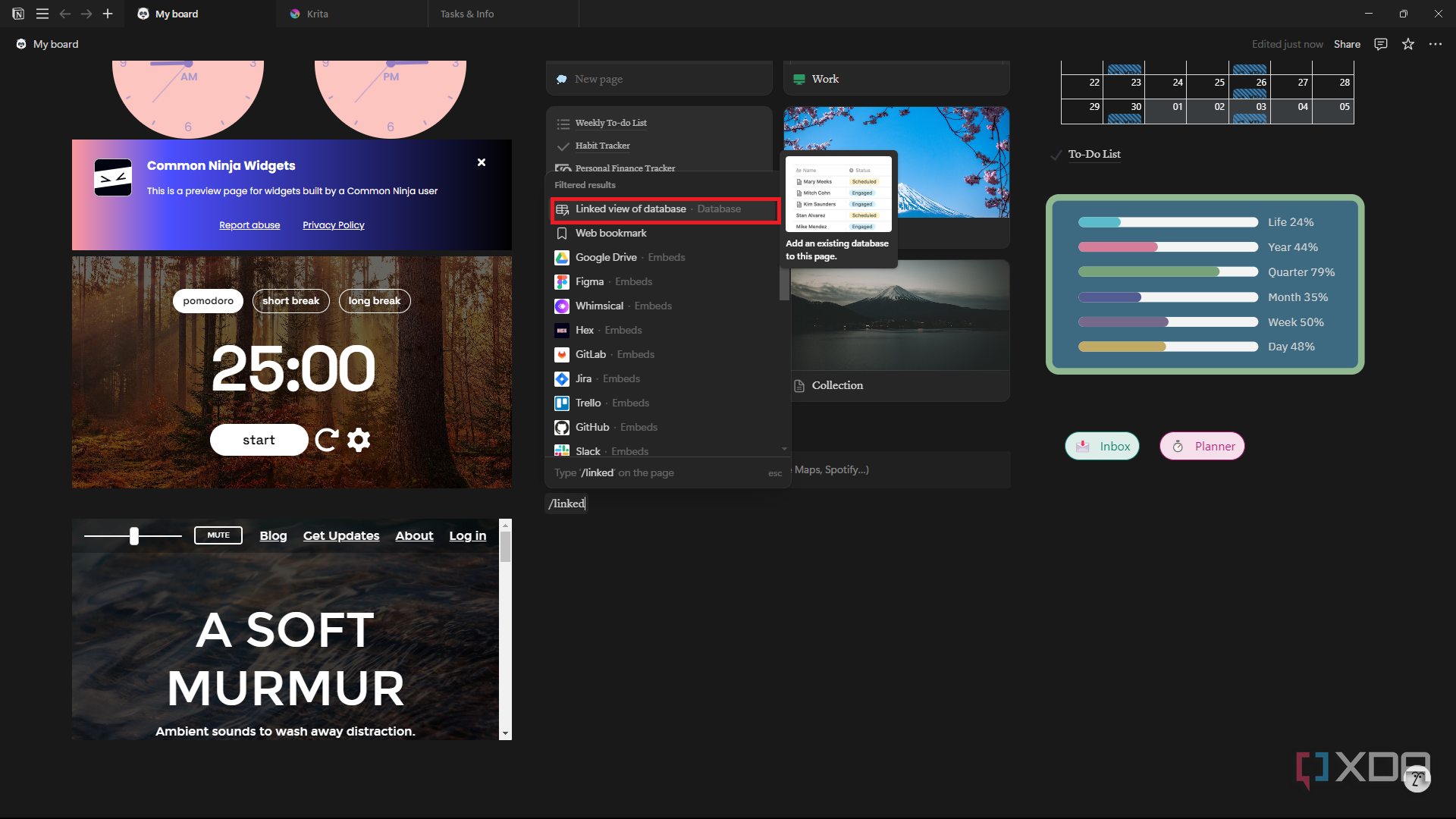 Notion add linked database-1