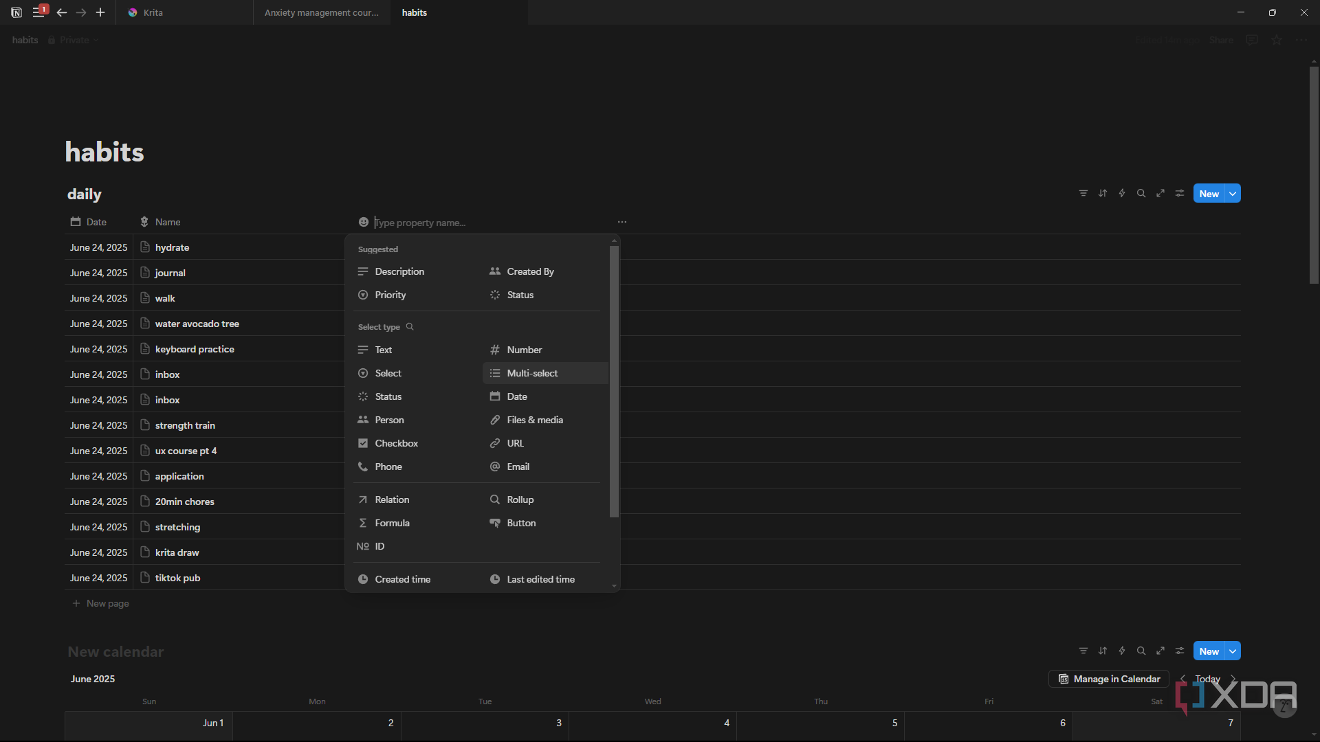 Notion add multi-select field