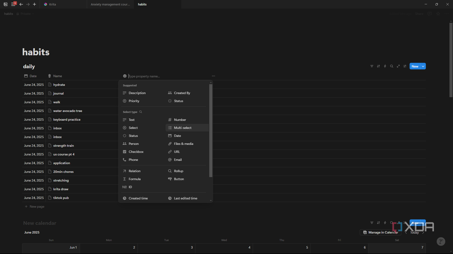 Notion add multi-select field