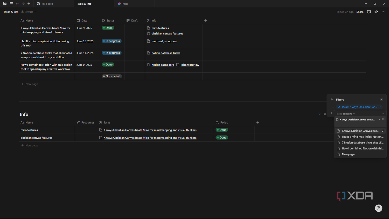 Notion apply filters