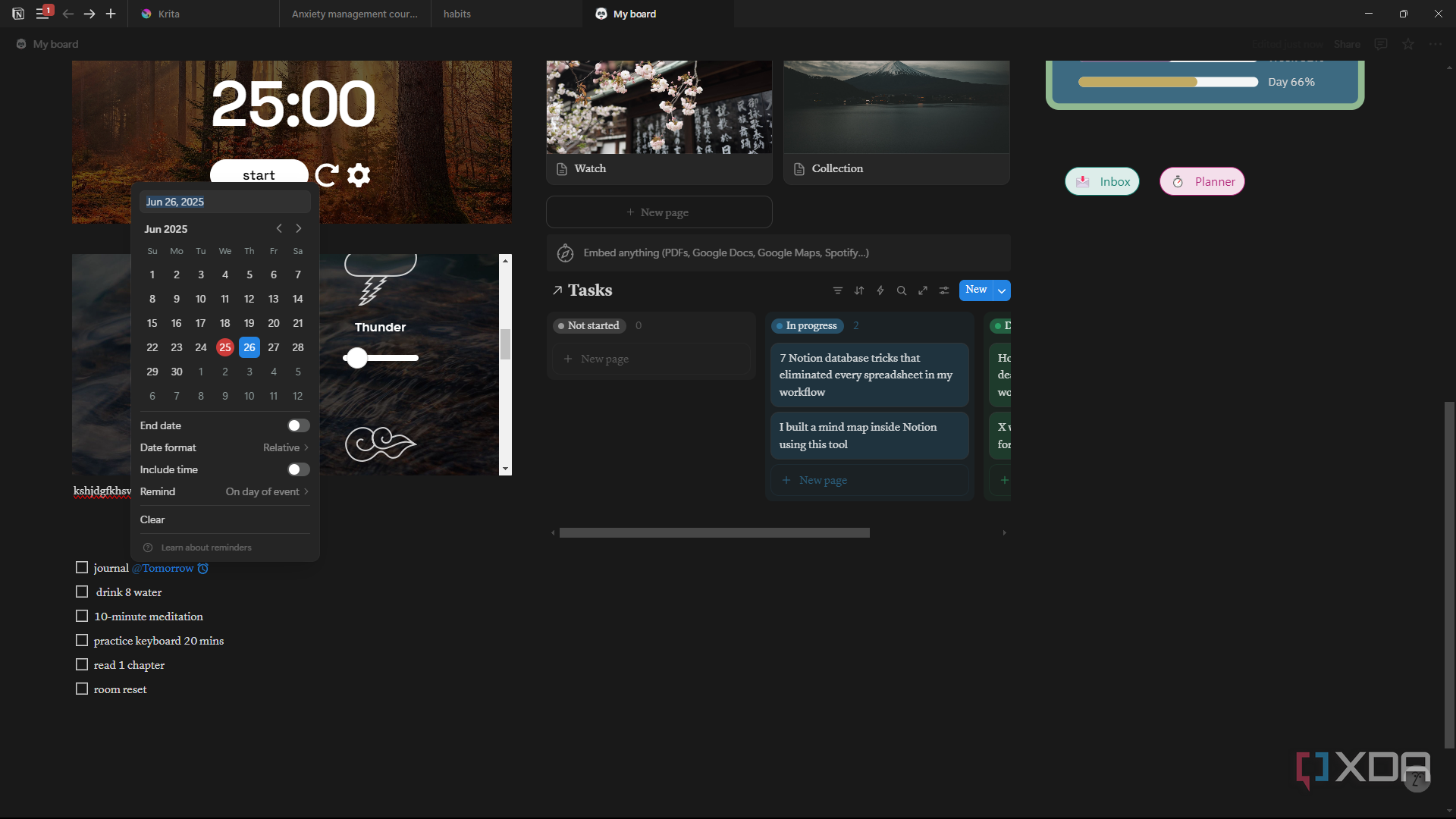 Notion choosing reminder date