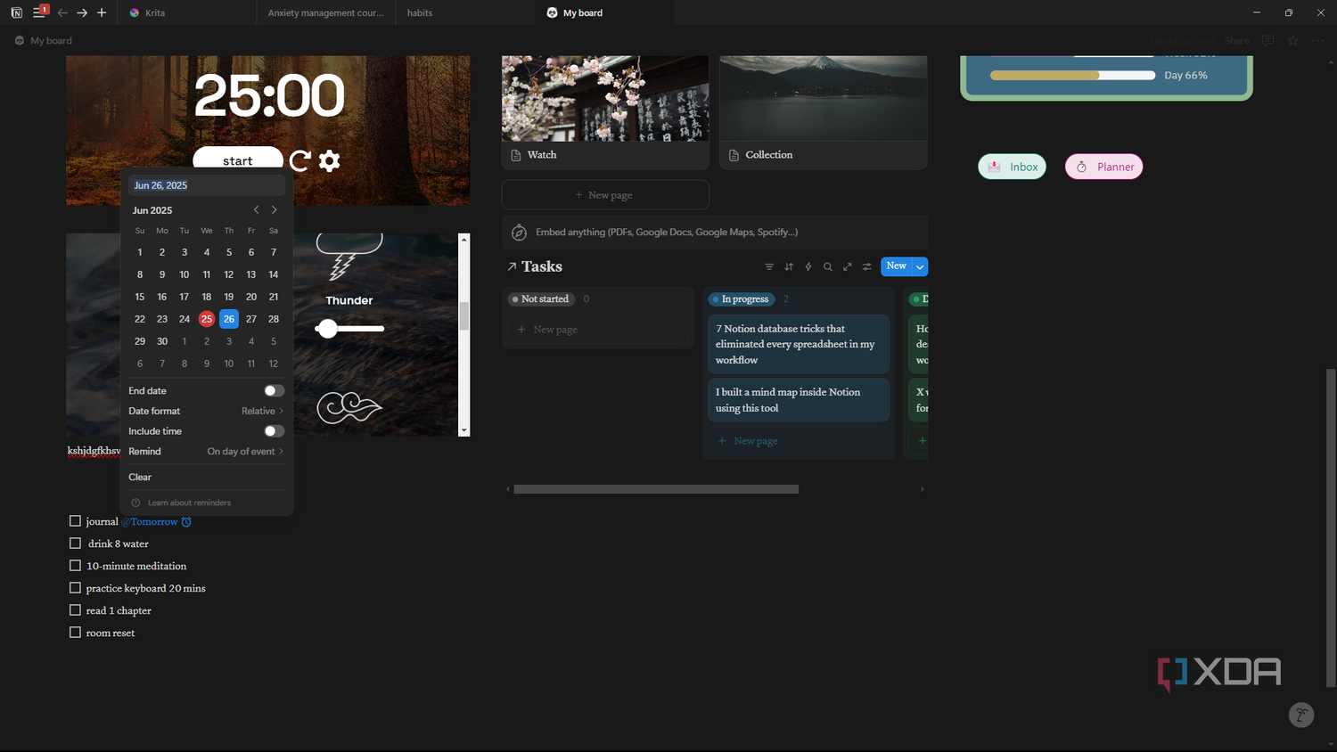 Notion choosing reminder date