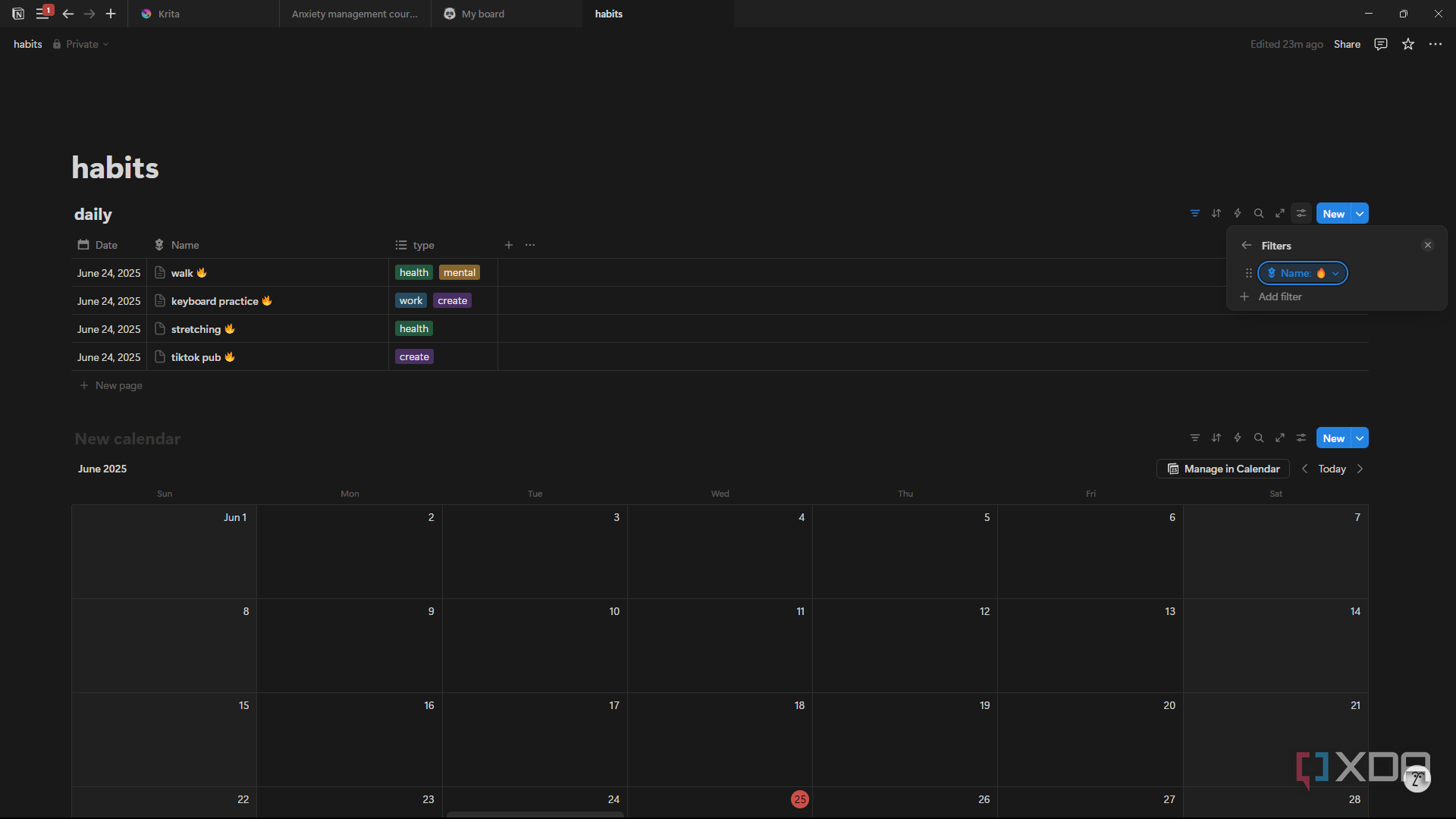Notion filtering by emoji