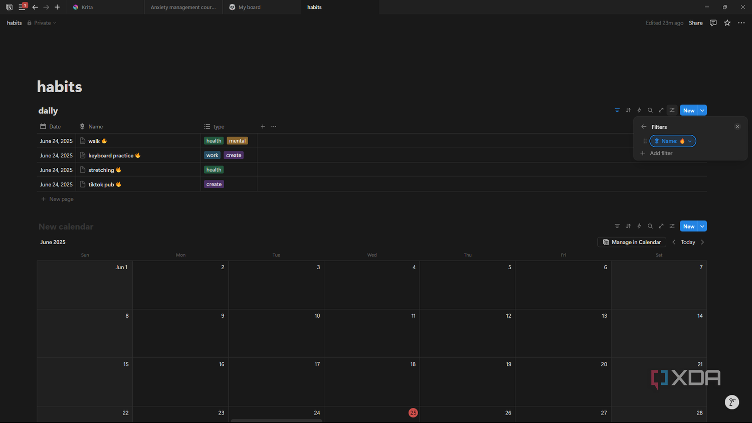 Notion filtering by emoji