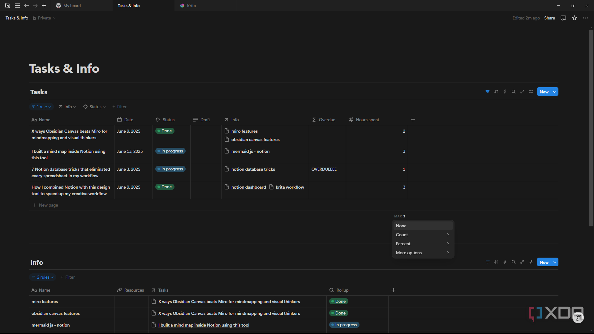 Notion view calculation