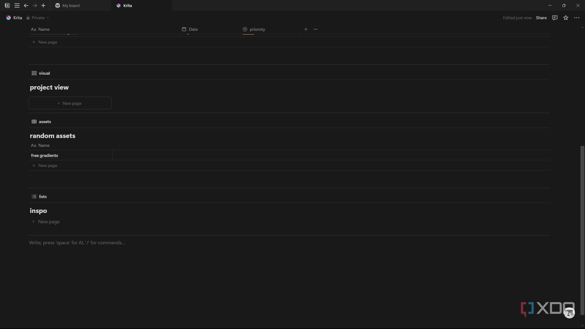 Notion view empty databases