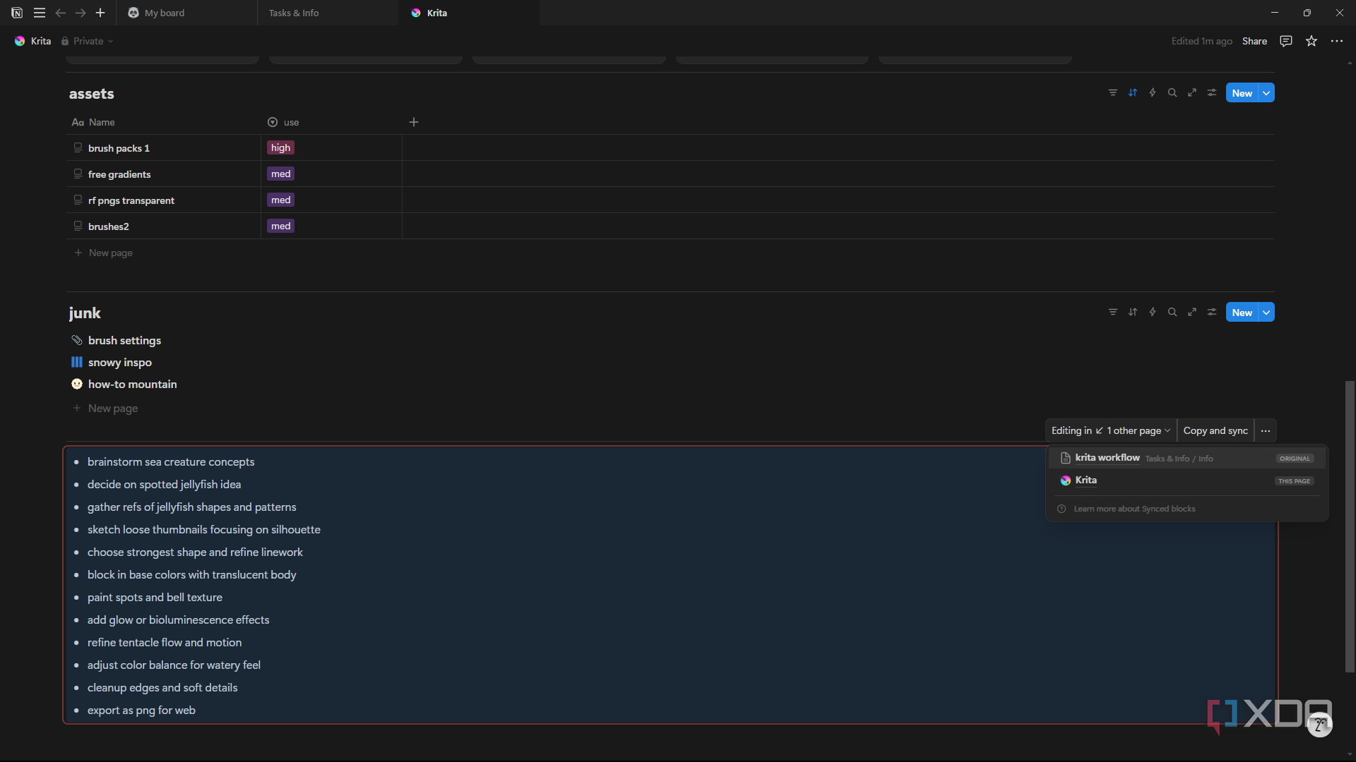 Notion view sync block locations