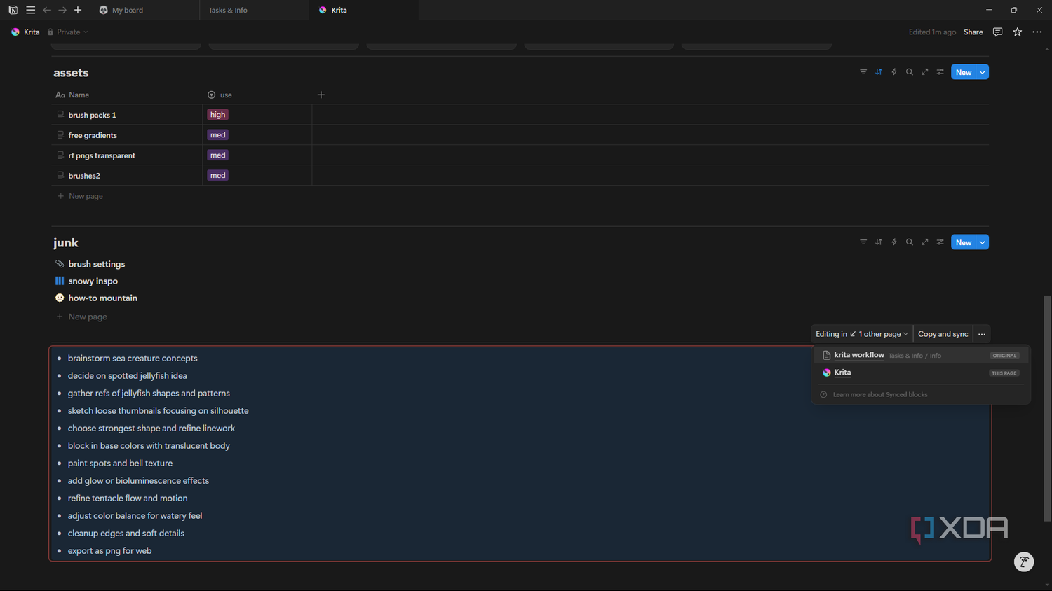 Notion view sync block locations