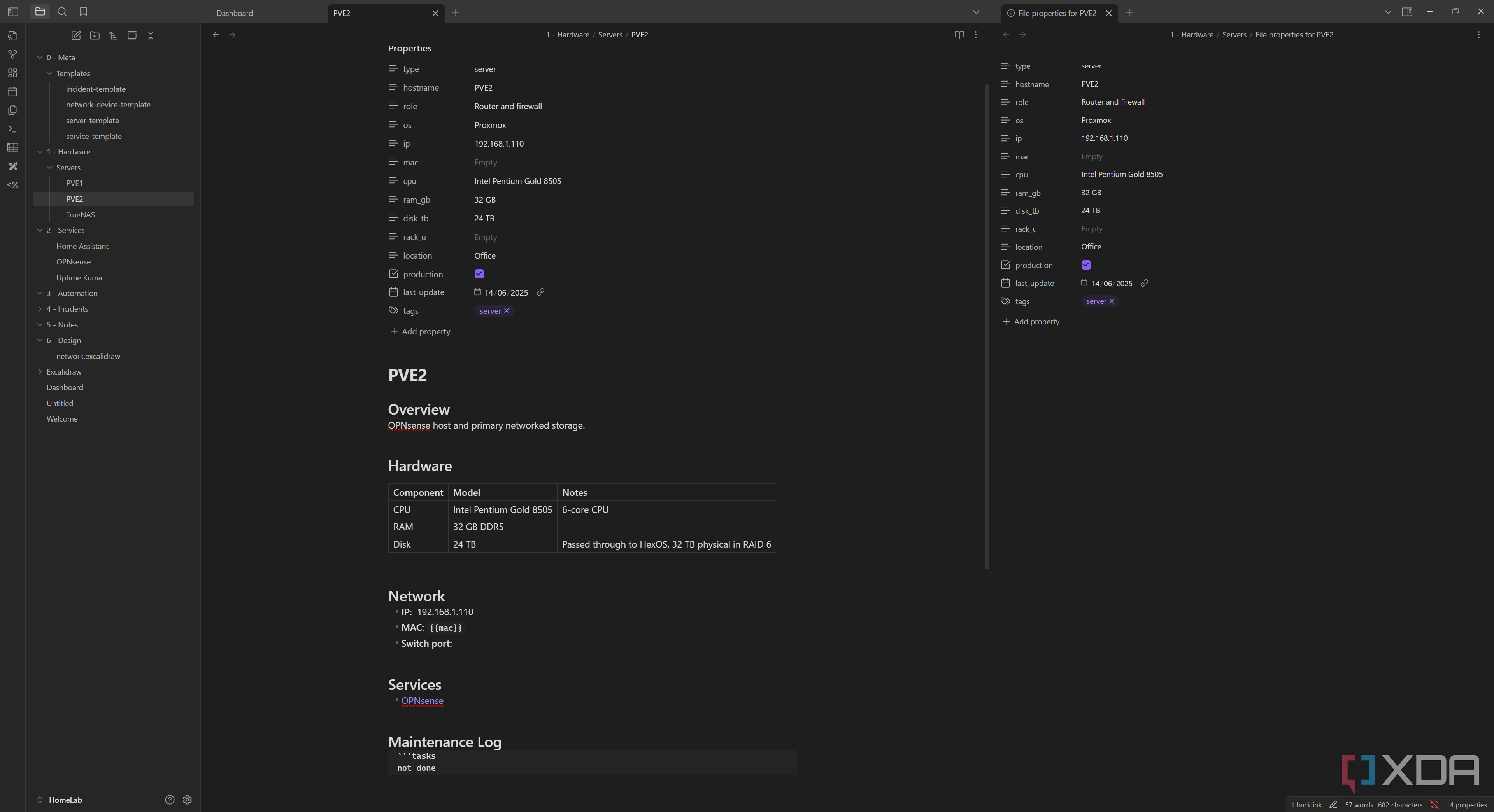 I use Obsidian to document my home lab and self-hosted services, here's how