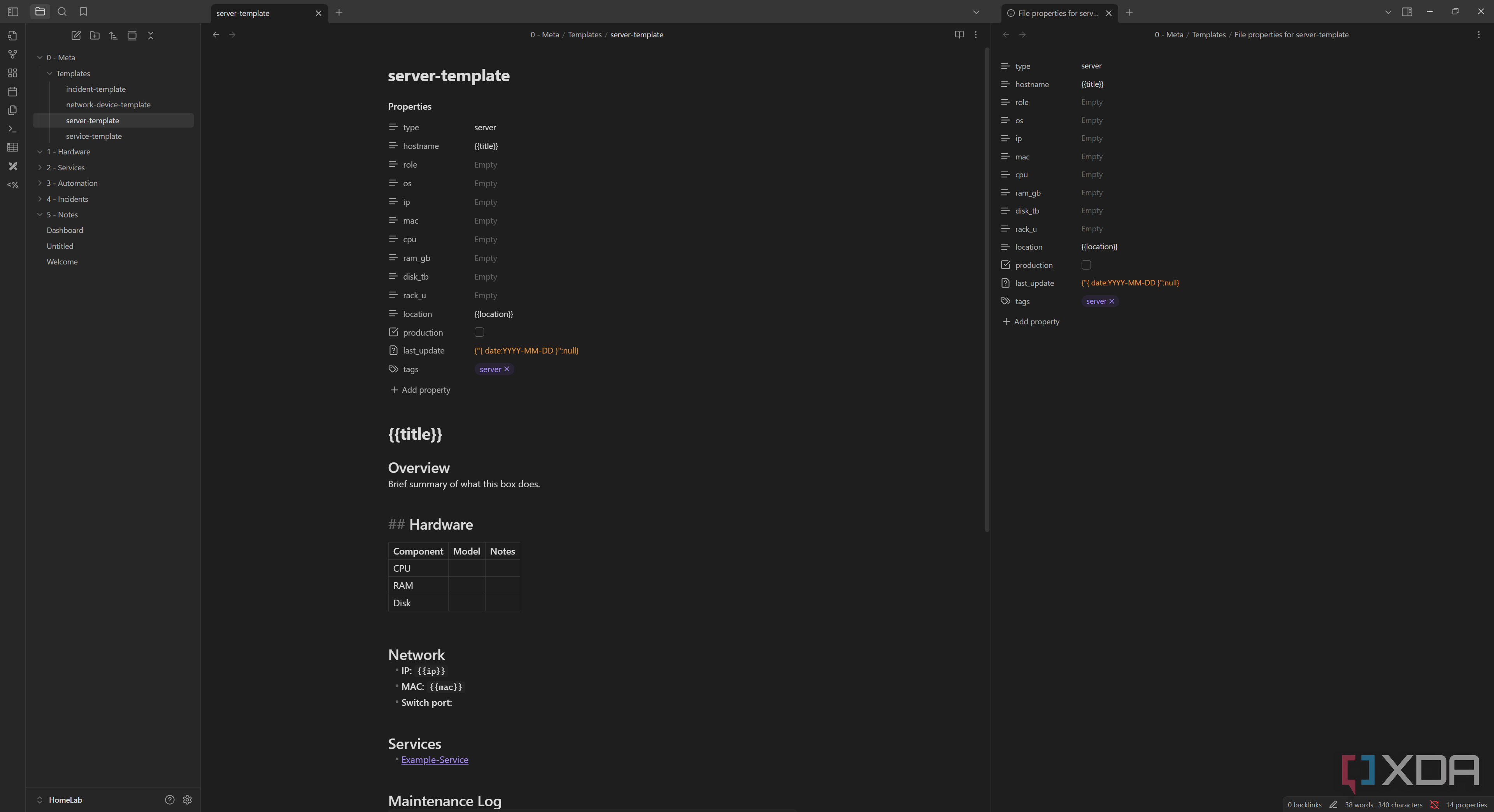 I use Obsidian to document my home lab and self-hosted services, here's how