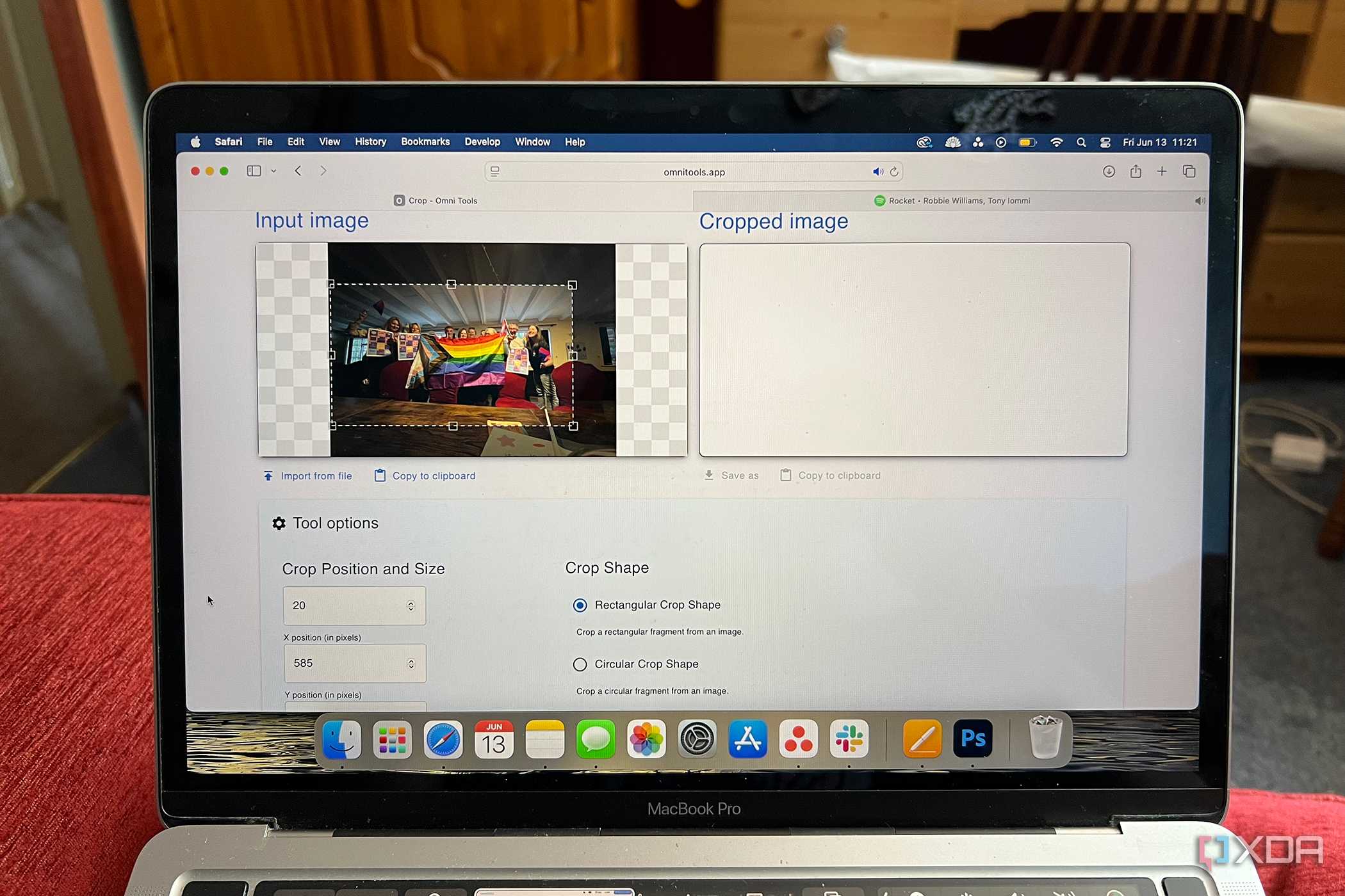 Omni Tools crop tool with HEIC failed image upload