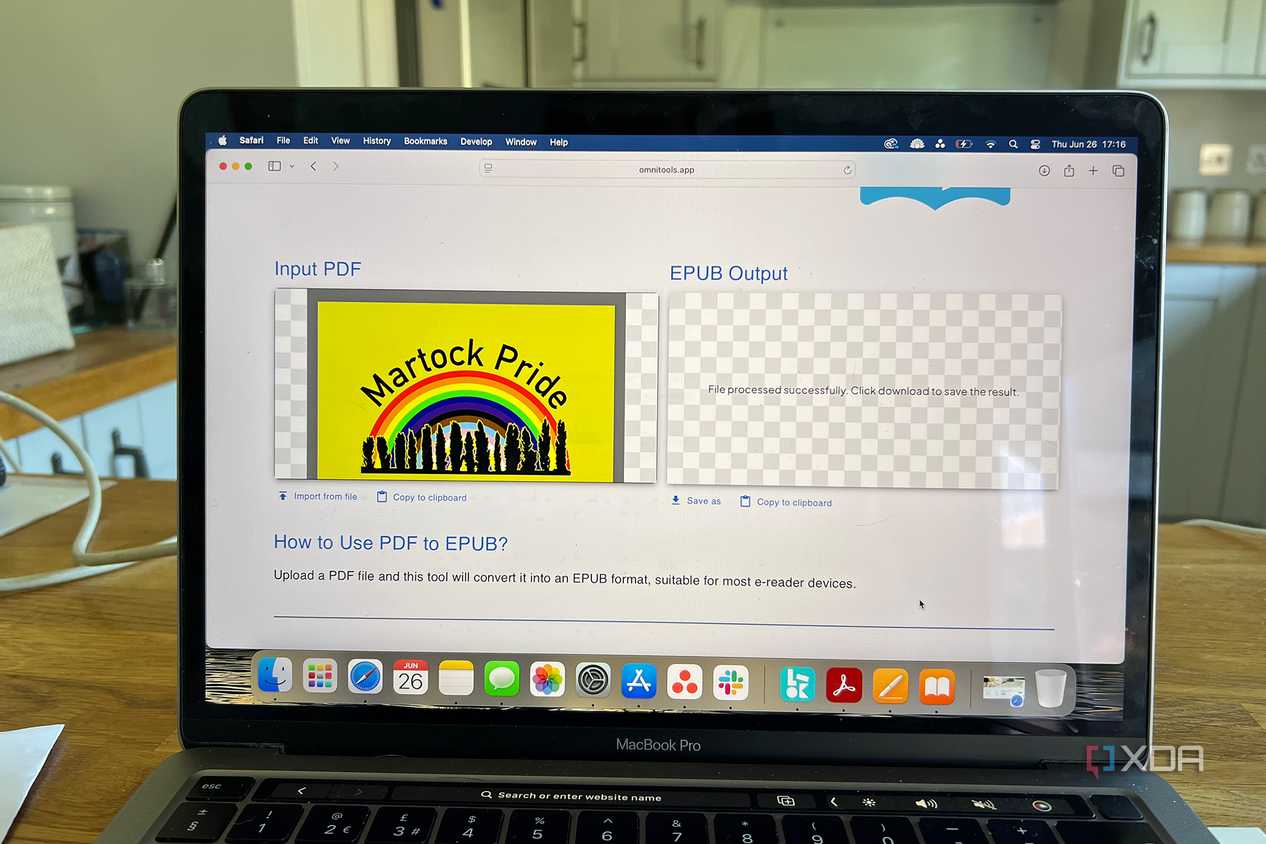 Omni Tools PDF to ePub feature with PDF visible