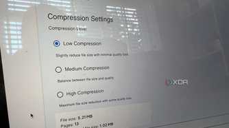 Omni Tools compress PDF feature low compression settings