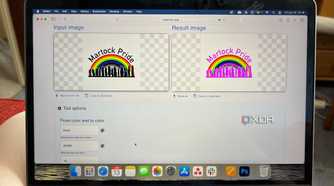 Omni Tools recolor image tool before and after changing black to pink