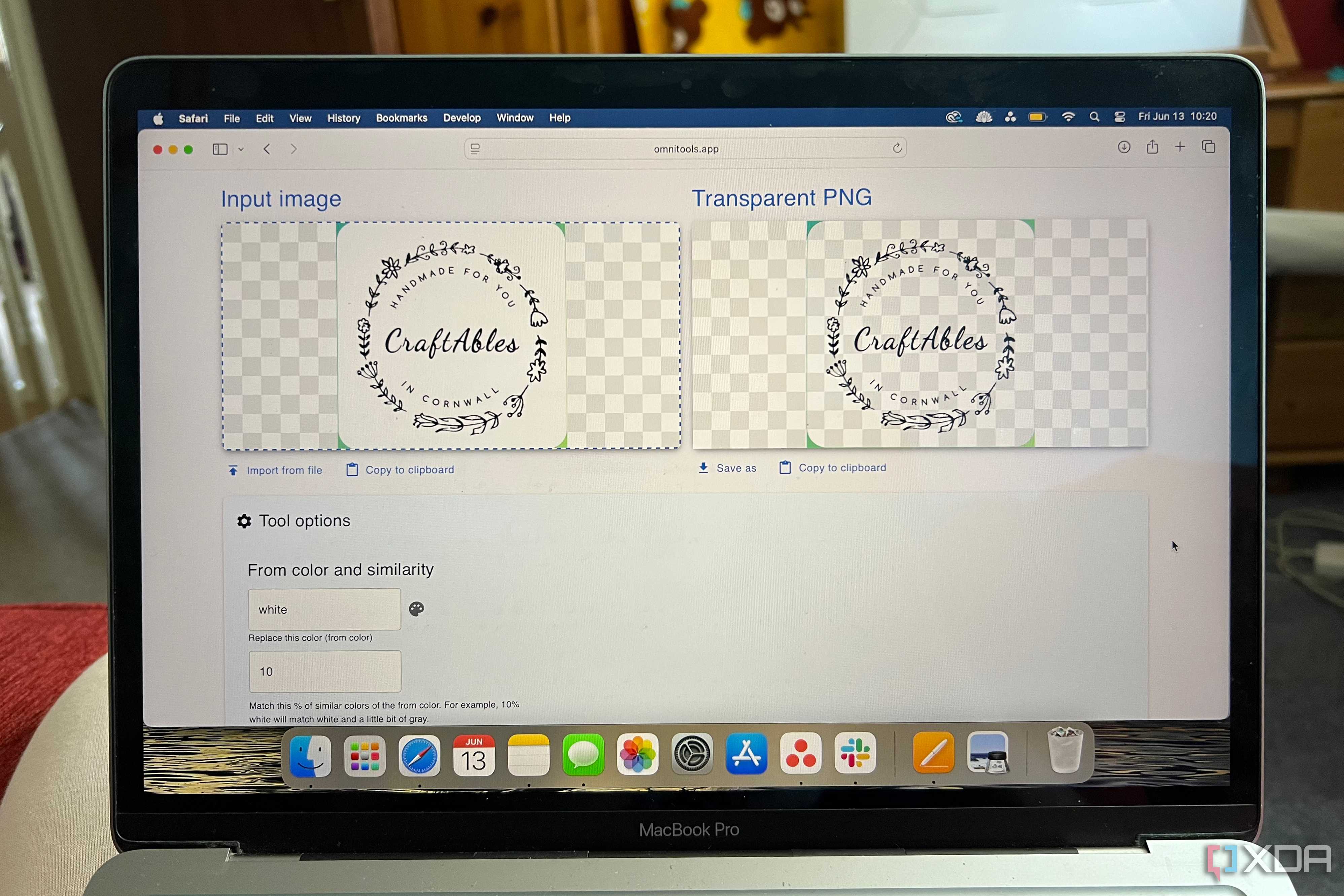 Omni Tools transparent PNG tool with before and after logo
