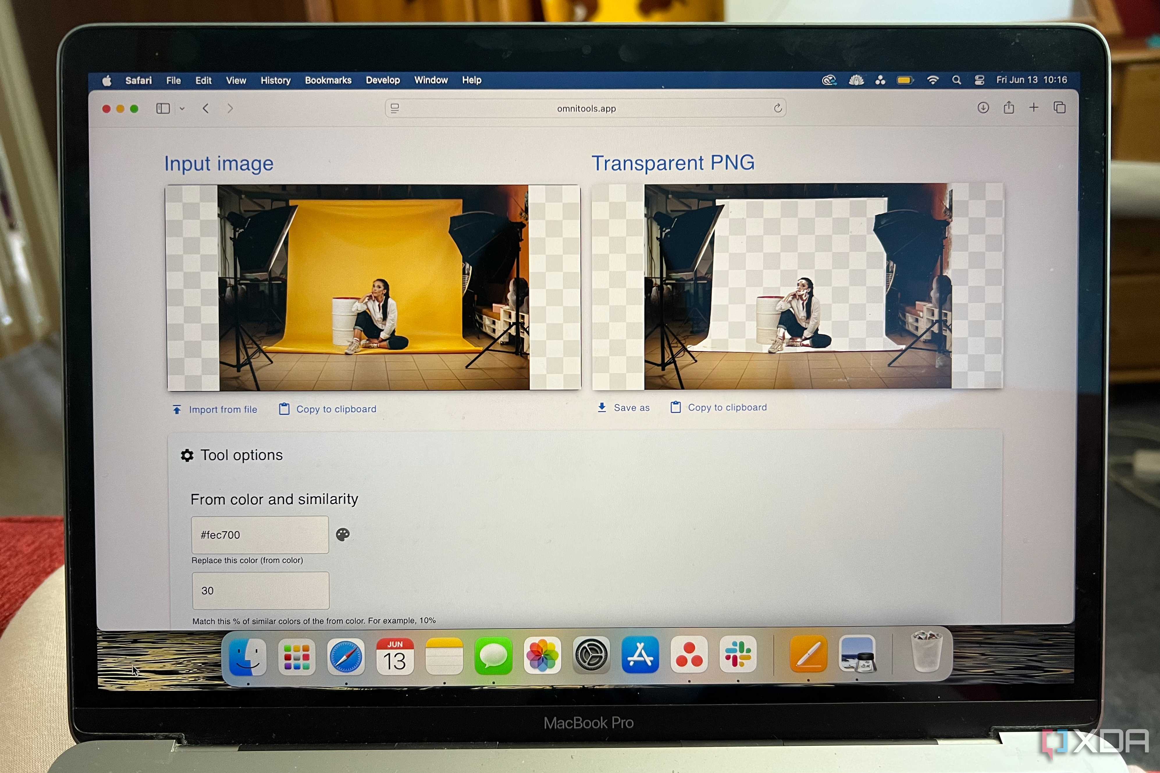 Omni Tools transparent PNG tool with before and after image