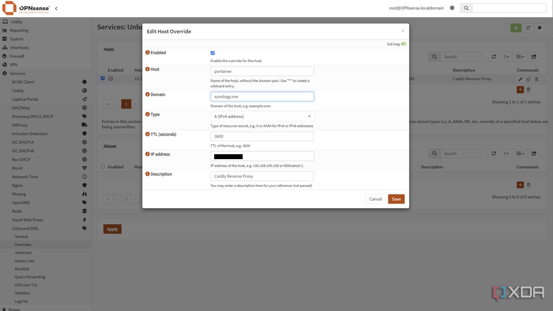 opnsense-unbound-local-domain-add