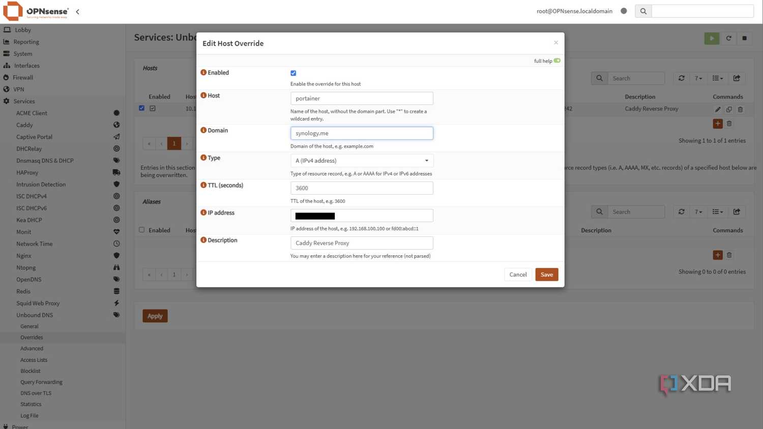 opnsense-unbound-local-domain-add