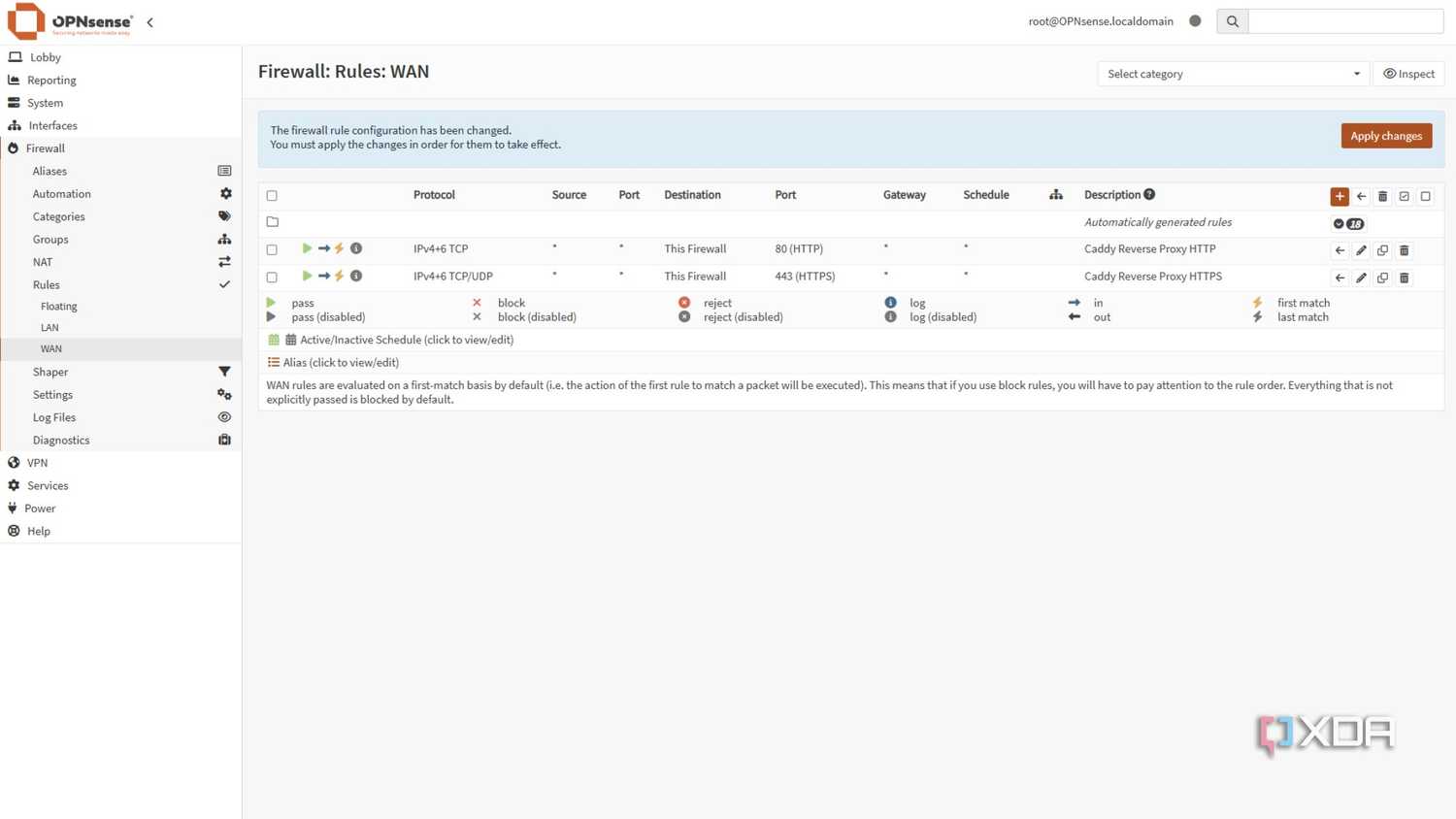 opnsense wan firewall caddy