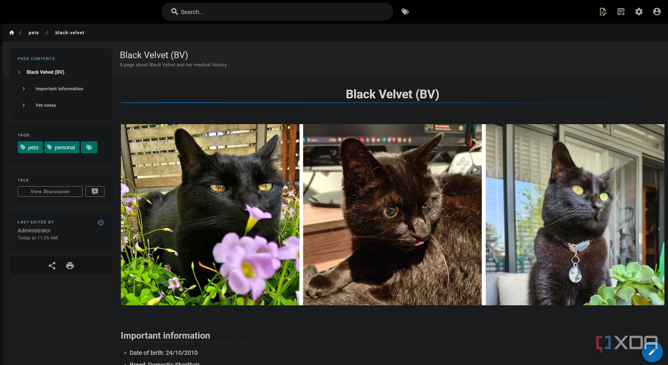 I self-hosted a personal wiki with Markdown and search support