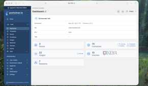 Dashboard of Portainer app