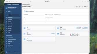 Dashboard of Portainer app