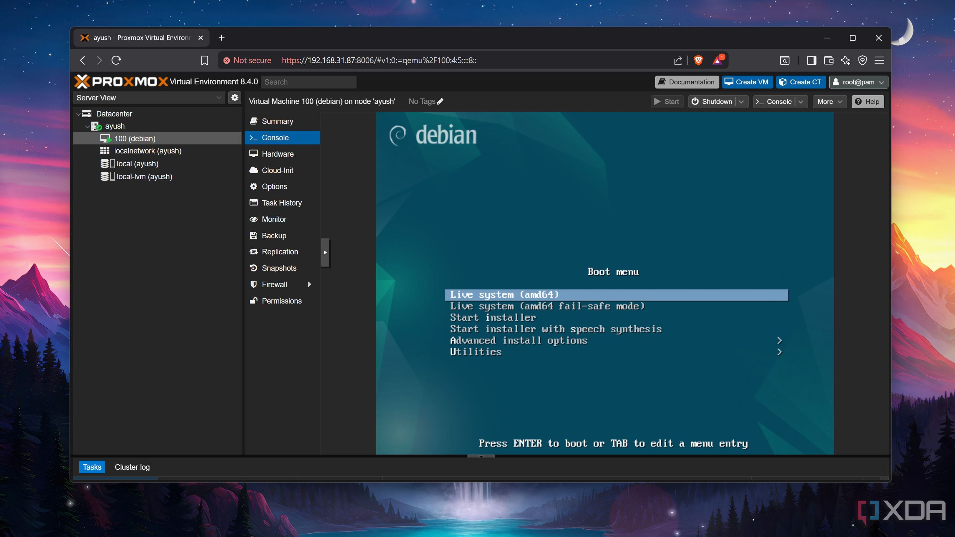 Running Debian on Proxmox